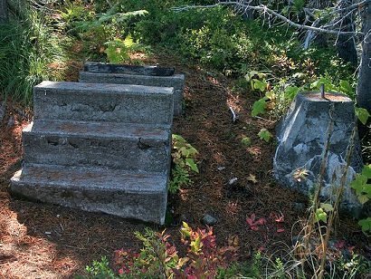 Concrete steps to the old fire lookout that was built on top of Lost Lake Butte